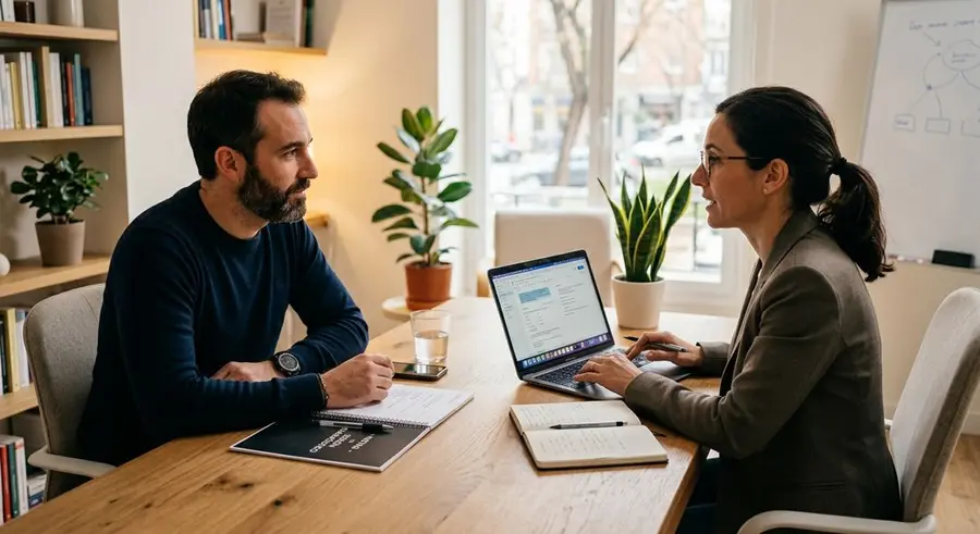 Sesión de diagnóstico con cliente